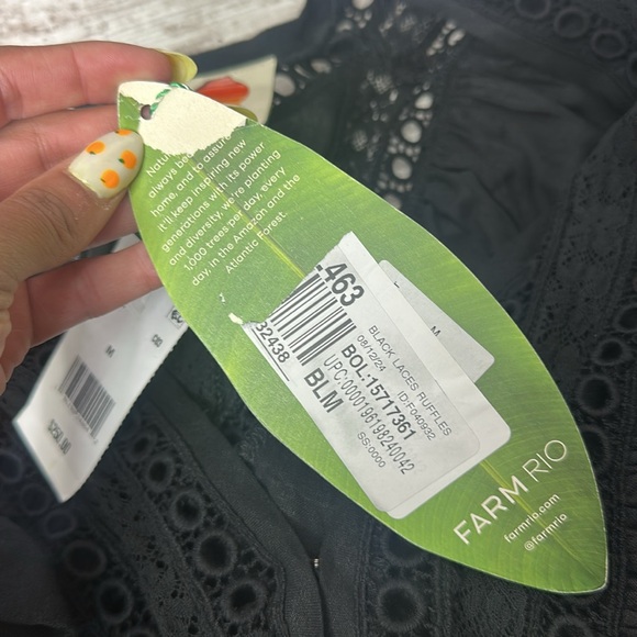 Farm Rio Black Laces & Ruffles Jumpsuit Size M NWT - Picture 7 of 14